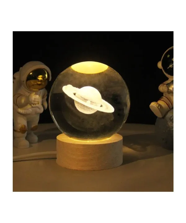কালার চেঞ্জিং LED 3D ক্রিস্ট্যাল বল - Saturn