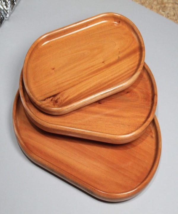 উডেন সার্ভিং ট্রে সেট (৩ পিস)